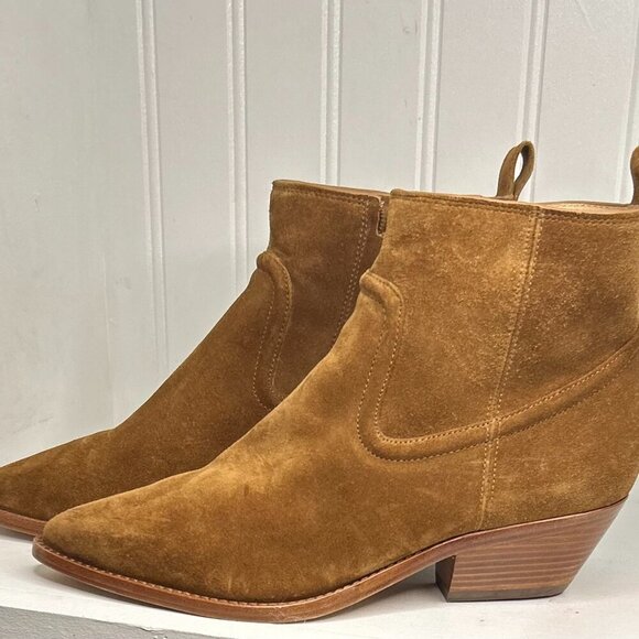 Veronica Beard Womens Kinsley Faux Suede Almond Toe Chelsea Boots Size 6 - Picture 1 of 6